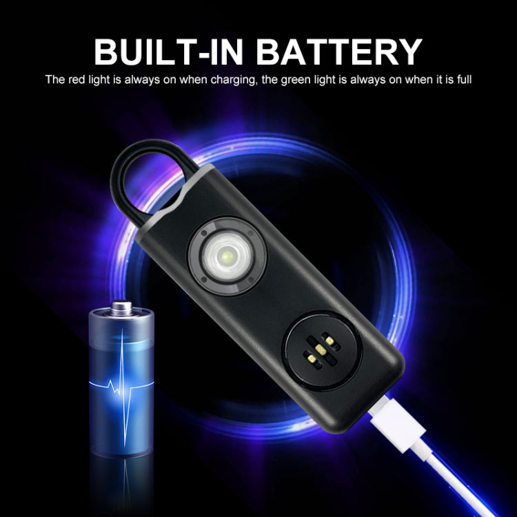 Anti-wolf Alarm Rechargeable Female Student Self-defense Keychain, Rechargeable White, Rechargeable Black Anti-wolf Alarm Rechargeable Female Student Self-defense Keychain, Rechargeable White, Rechargeable Black